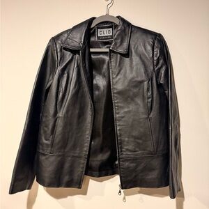 Clio Black Leather Jacket for Women